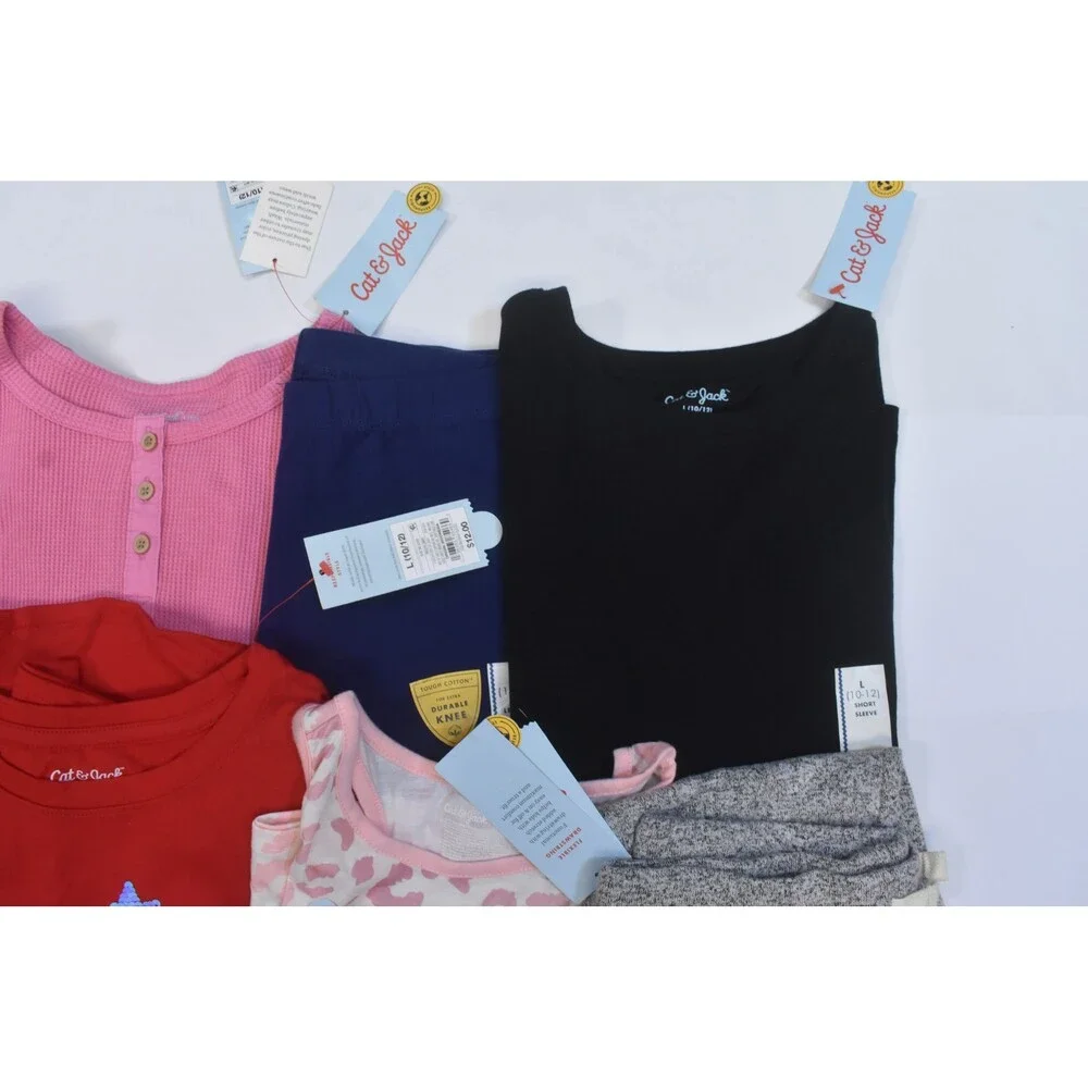 Cat & Jack Buk Lot Of 11 Girls Size 10/12 Mixed Season Tops Bottoms Shorts